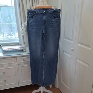 AYR Womens Legend Mediun Stretch Wash Straight Leg High-Rise Jeans 33L